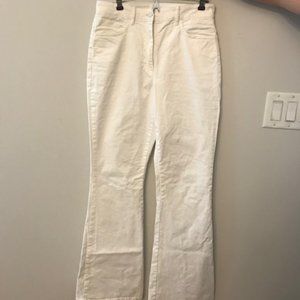 Aritzia white high waisted flair pants white